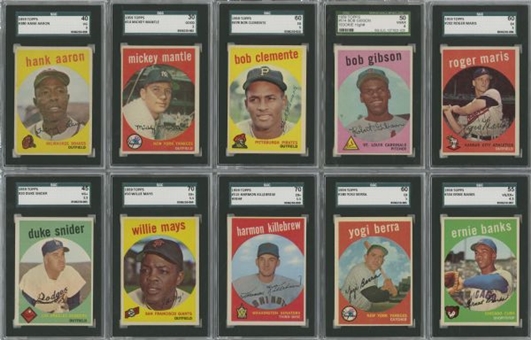 1959 Topps Baseball Complete Set (572) With 18 Graded